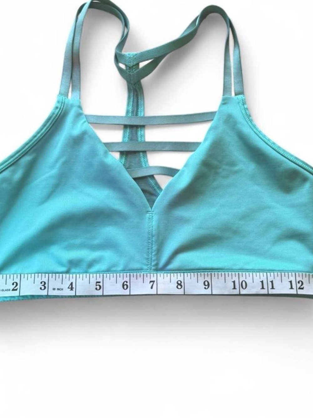 Victoria’s Secret VSX Strappy Plunge Sport Bra M Turquoise - Picture 7 of 8